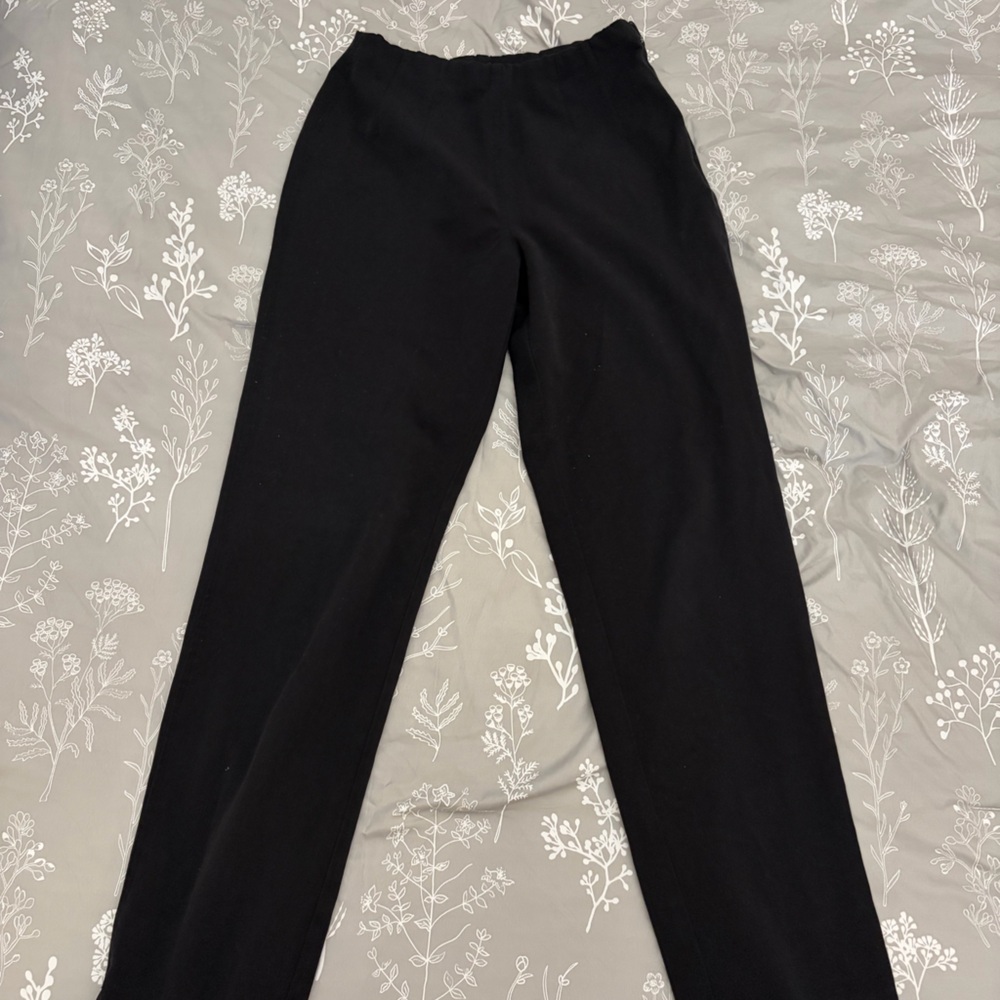 Sigrid Olsen Black Straight-Leg Pull-On Pants